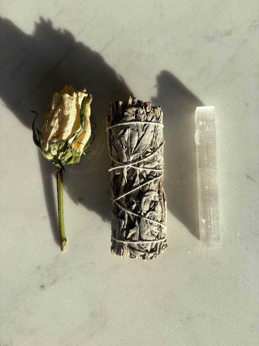 Cleansing Stick - Sage, Selenite & Rose