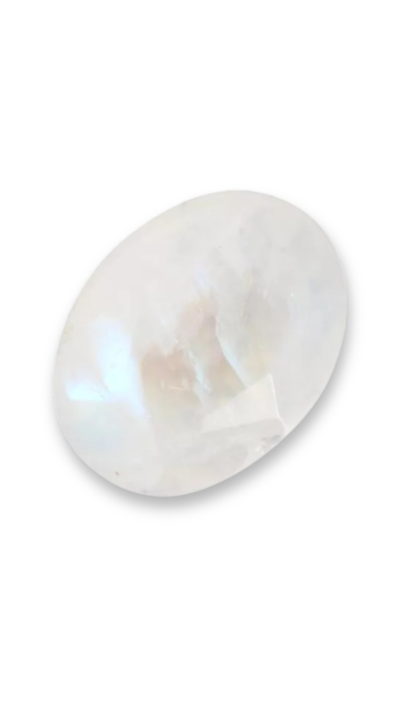 Moonstone crystal on white background