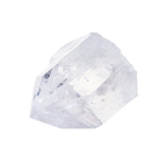 clear quartz crystal on white background